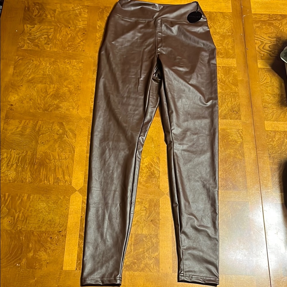 Offline By Aerie Aerie Brown Faux Leather Leggings